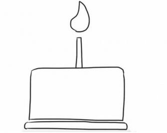 简单生日蛋糕简笔画步骤图片