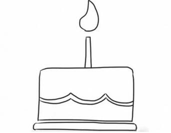 简单生日蛋糕简笔画步骤图片