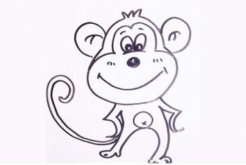 简单猴子简笔画步骤图片