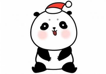 圣诞节大熊猫简笔画步骤图片