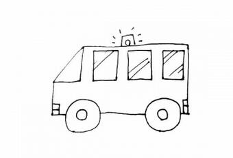 幼儿园救护车简笔画步骤图片