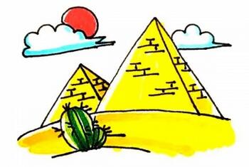埃及金字塔简笔画步骤图片