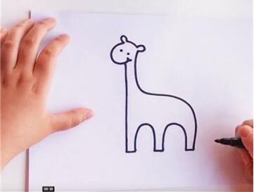 幼儿园长颈鹿简笔画步骤图片