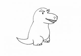 卡通喷火的恐龙简笔画步骤图片