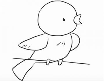 幼儿园简单小鸟简笔画步骤图片
