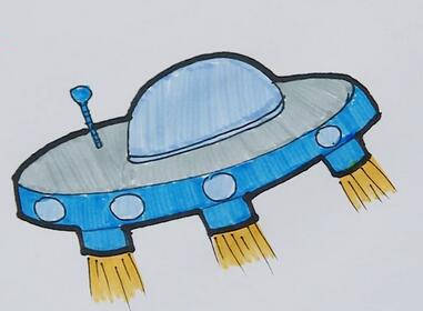 幼儿园宇宙飞船简笔画步骤图片