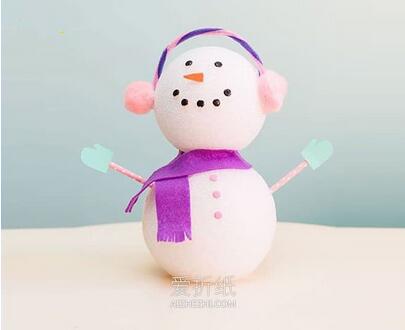 可爱圣诞雪人的手工制作方法