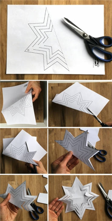 「雪花剪纸」彩纸雪花挂饰制作方法