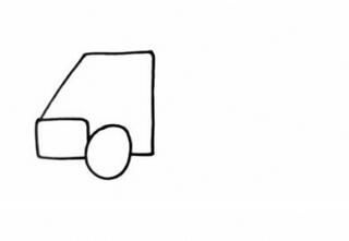 幼儿园卡通卡车简笔画步骤图片
