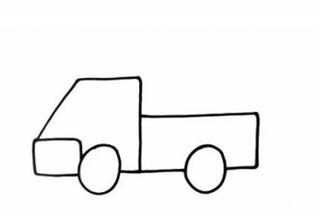 幼儿园卡通卡车简笔画步骤图片