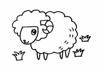 羊怎么画？幼儿园彩色绵羊简笔画步骤图片