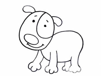 狗怎么画？幼儿园小狗的简笔画步骤图片