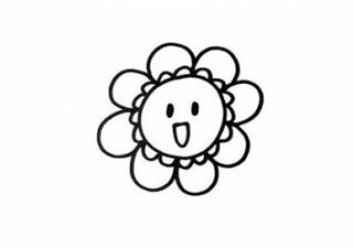 幼儿园卡通太阳花朵简笔画步骤图片