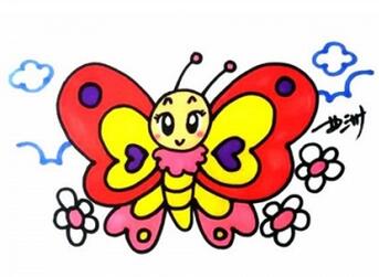 幼儿园漂亮的蝴蝶简笔画步骤图片