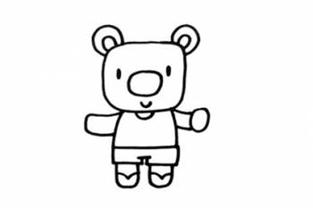 幼儿园卡通可爱小熊简笔画步骤图片