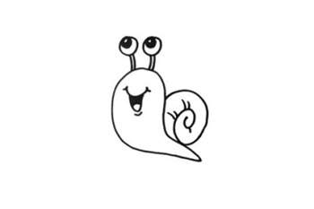 幼儿园卡通蜗牛简笔画步骤图片