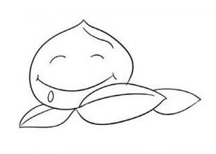 卡通水果桃子简笔画步骤图片