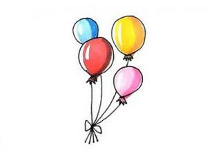 幼儿园彩色气球简笔画步骤图片