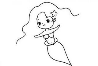 小美人鱼公主简笔画步骤图片
