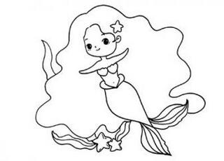 小美人鱼公主简笔画步骤图片