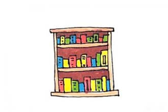儿童书柜书架简笔画步骤图片