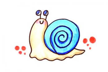 幼儿园彩色卡通小蜗牛简笔画步骤图片