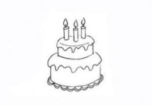 幼儿园双层生日蛋糕简笔画步骤图片
