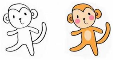 猴子怎么画？彩色小猴子简笔画步骤图片