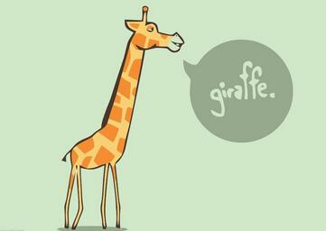 长颈鹿的英语单词是 giraffe