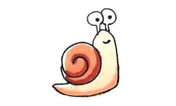 幼儿园彩色蜗牛简笔画步骤图片