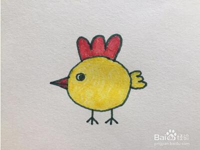 幼儿园小鸡简笔画教程图片