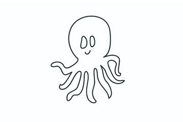 海洋生物章鱼简笔画教程图片