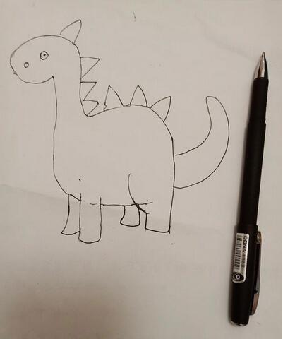 幼儿园简单恐龙简笔画步骤图片