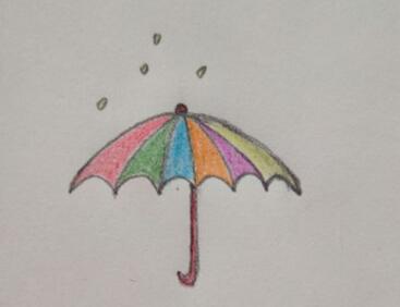 彩虹雨伞简笔画教程图片