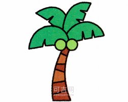 儿童简笔画椰子树怎么画彩色简单