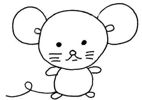 幼儿园可爱的小老鼠简笔画画法步骤