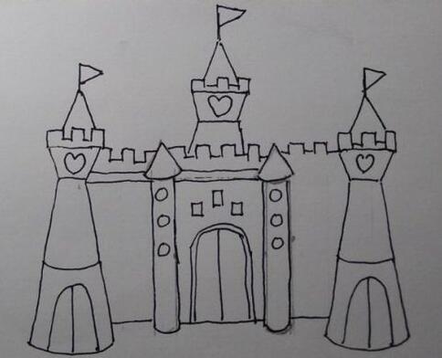 城堡简笔画教程图片
