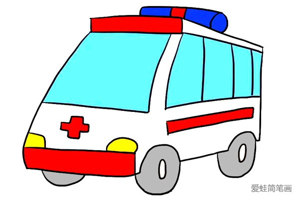 简单的卡通紧急救护车简笔画怎么画