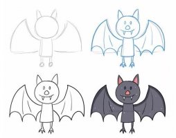 蝙蝠怎么画？几种蝙蝠简笔画教程图片