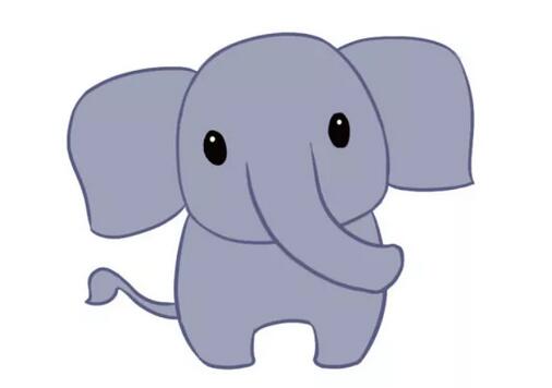大象简笔画教程图片 3分钟画出超萌小动物