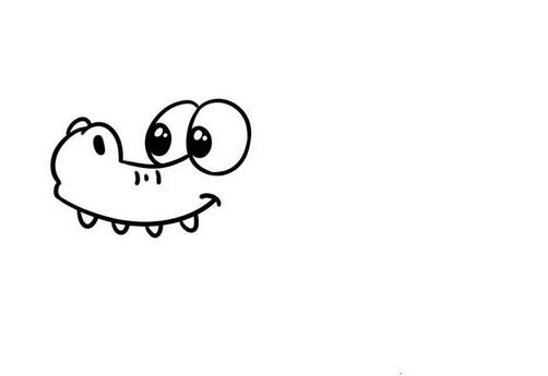 卡通小鳄鱼简笔画教程图片