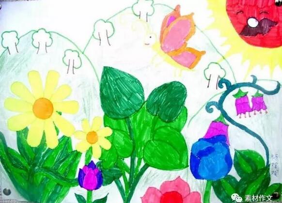 关于儿童画春天的图片