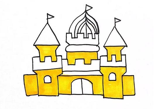 幼儿园城堡简笔画教程图片