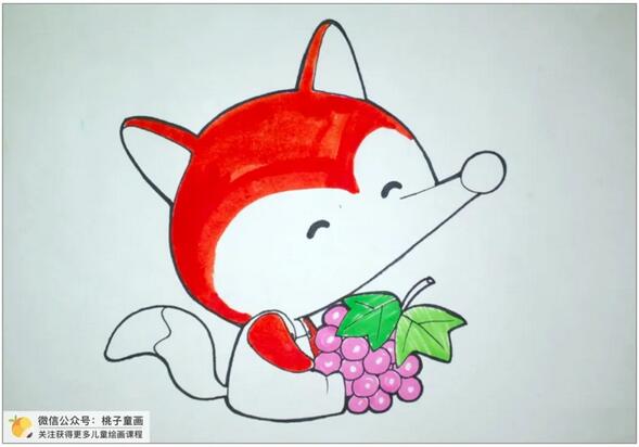 爱吃葡萄的小狐狸简笔画教程图片