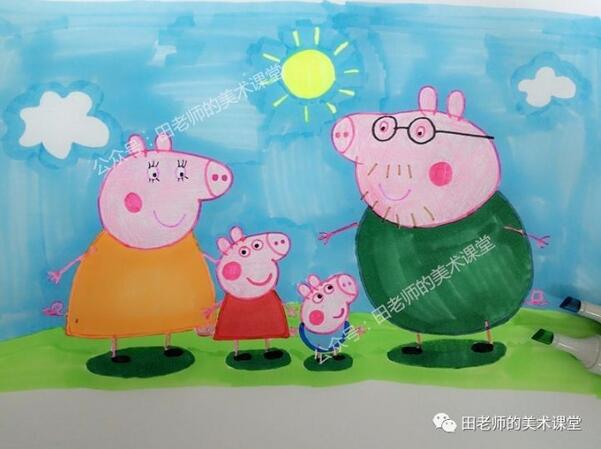 小猪佩奇的幸福一家简笔画教程图片