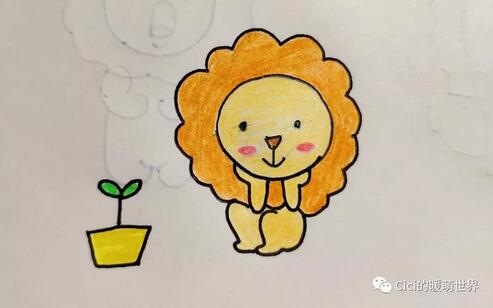萌萌哒小狮子简笔画图片