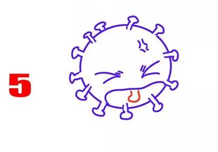 新型冠状病毒简笔画卡通版