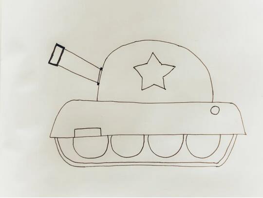 简单神气的坦克简笔画教程图片
