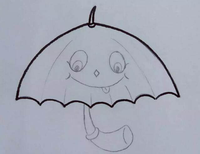 小雨伞简笔画教程