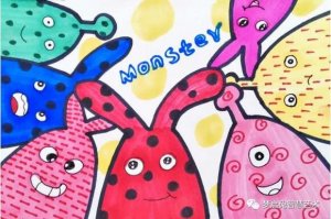 儿童画教程《可爱的小怪兽》